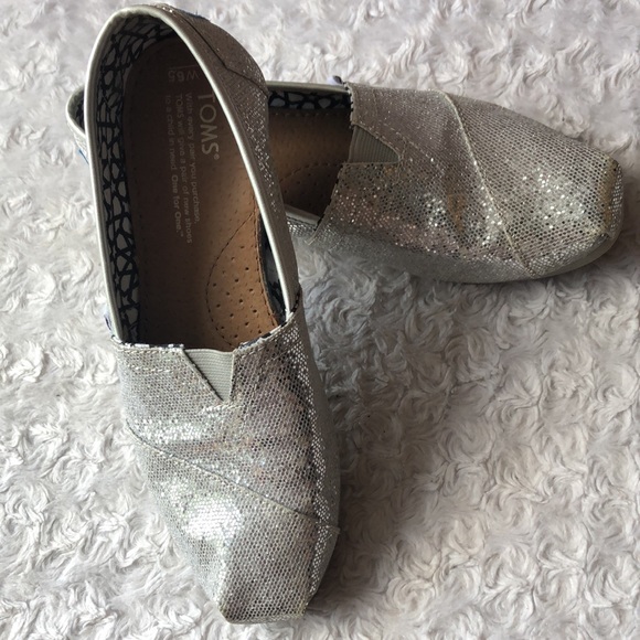 Toms Classic Canvas Silver Alpargatas Size 6.5 - Picture 2 of 6